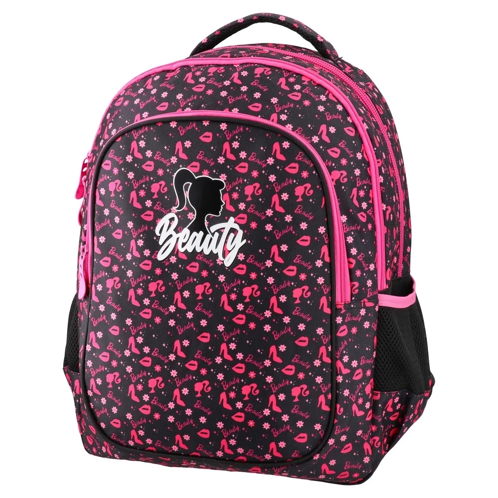 Sazio Neo Školski ranac za devojčice Beauty girl Smash, 43x33x20cm, Crno - roze