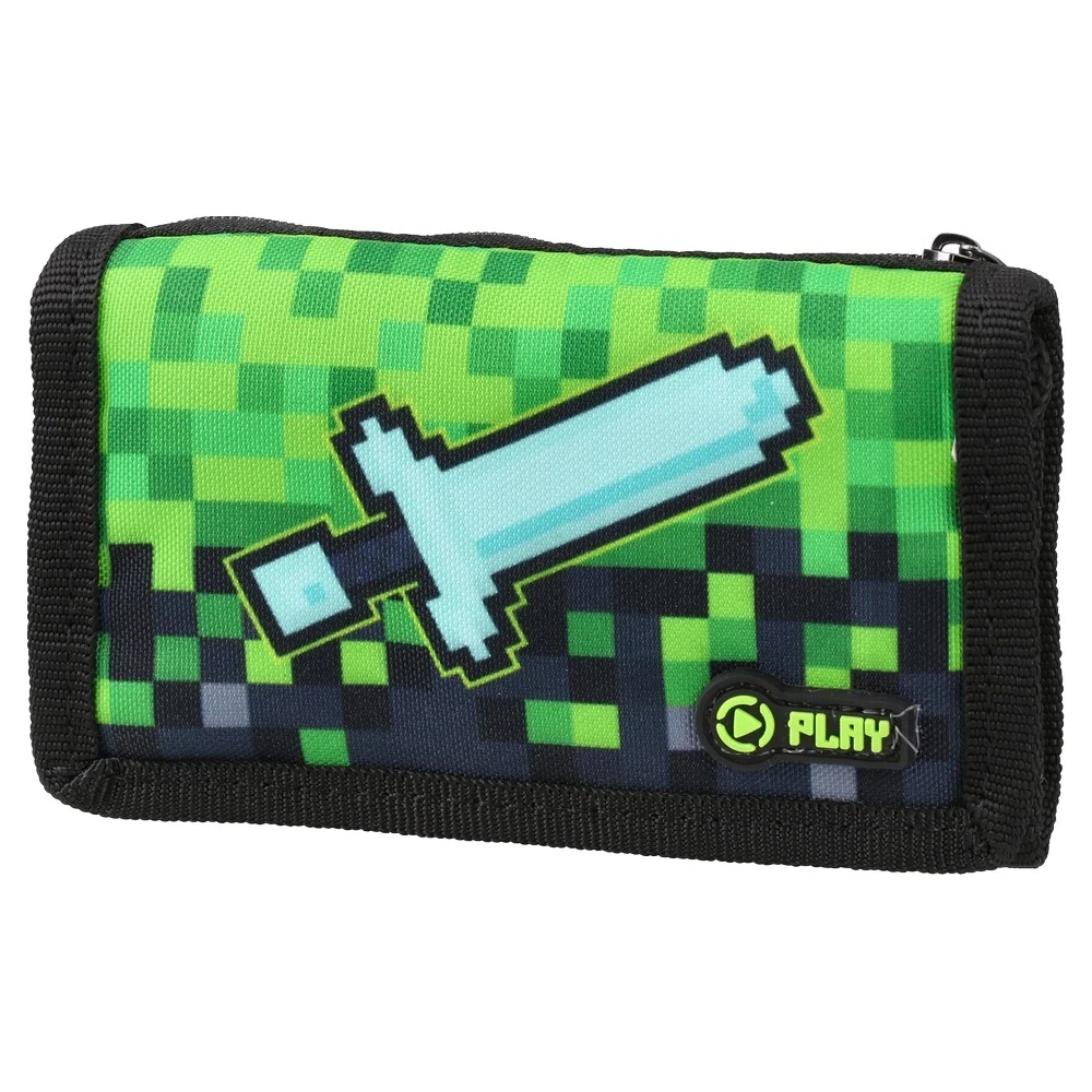 Play Dečji novčanik sa trakom Pixel Mines Carteira, Zeleno - crni