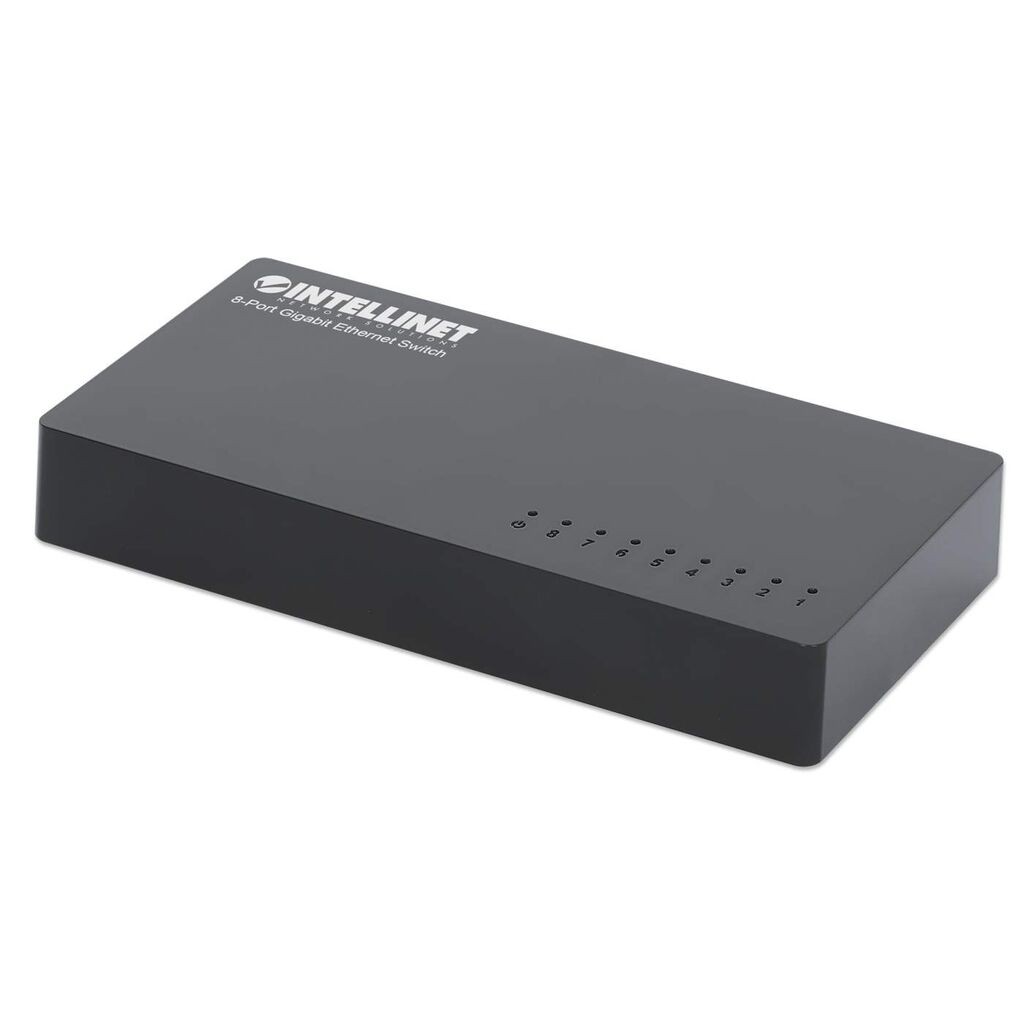 Intellnet LAN switch 561754, 10/100/1000 8-portni, Crni