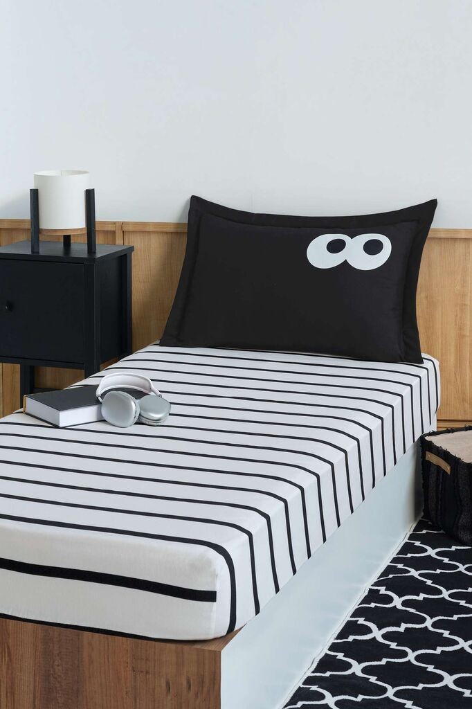 L'essentiel Maison Komplet posteljine Funny, 100x220 cm, Crno-beli