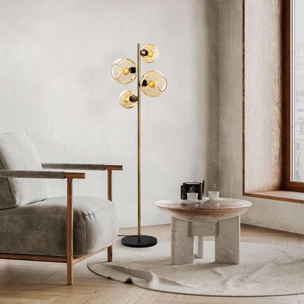 Opviq Podna lampa Benek-20-15-14524, Zlatne boje