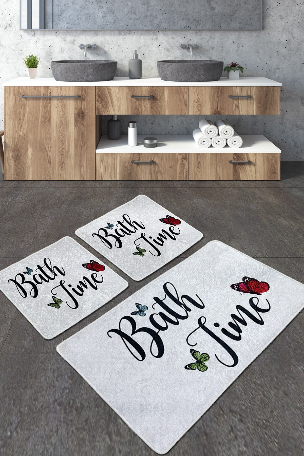 L'essentiel Maison Set 3 prostirke za kupatilo Šareni