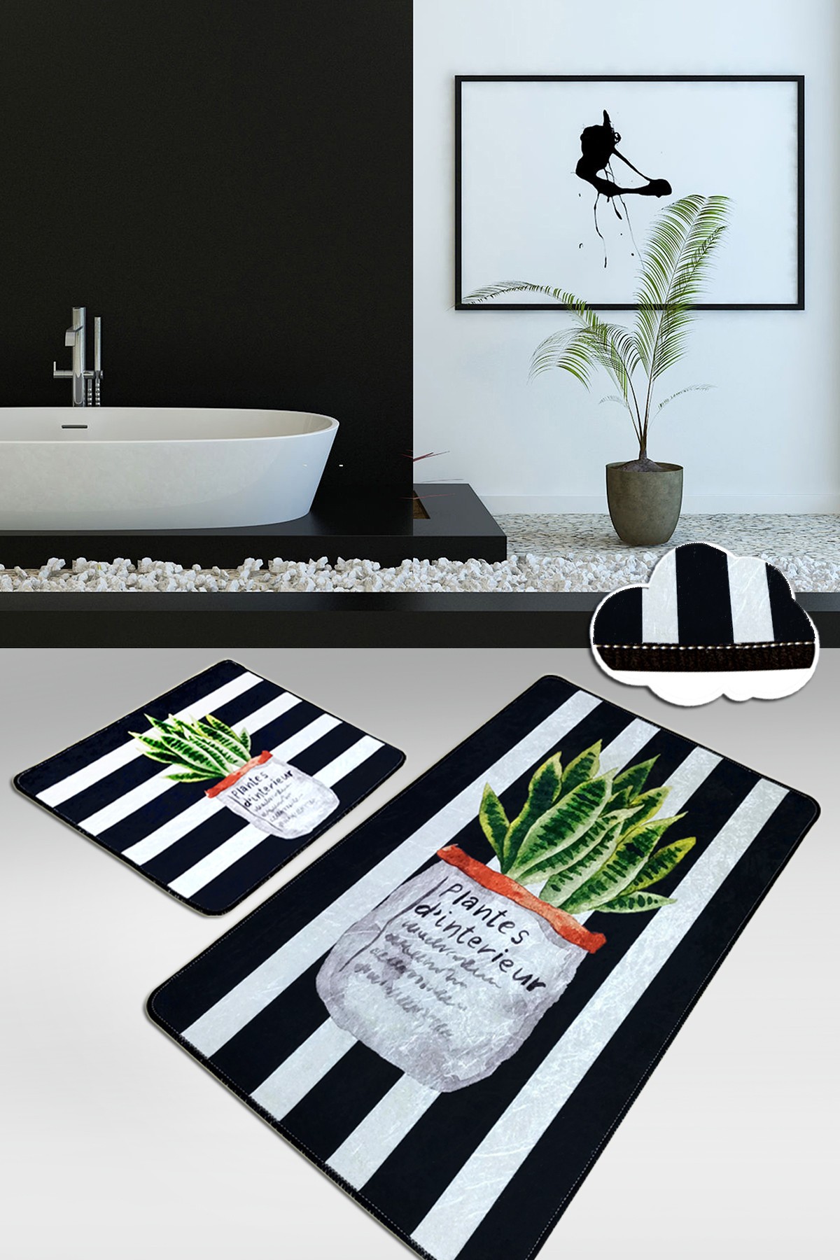 L'essentiel Maison Set 2 prostirke za kupatilo Šareni