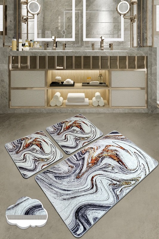 L'essentiel Maison Set 3 prostirke za kupatilo Šareni