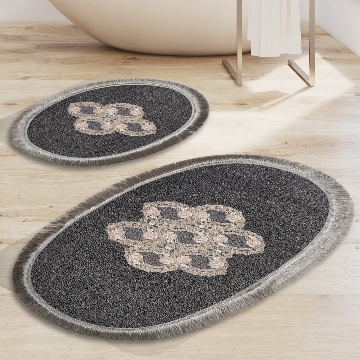 L'essentiel Maison Set 2 prostirke za kupatilo Antracit