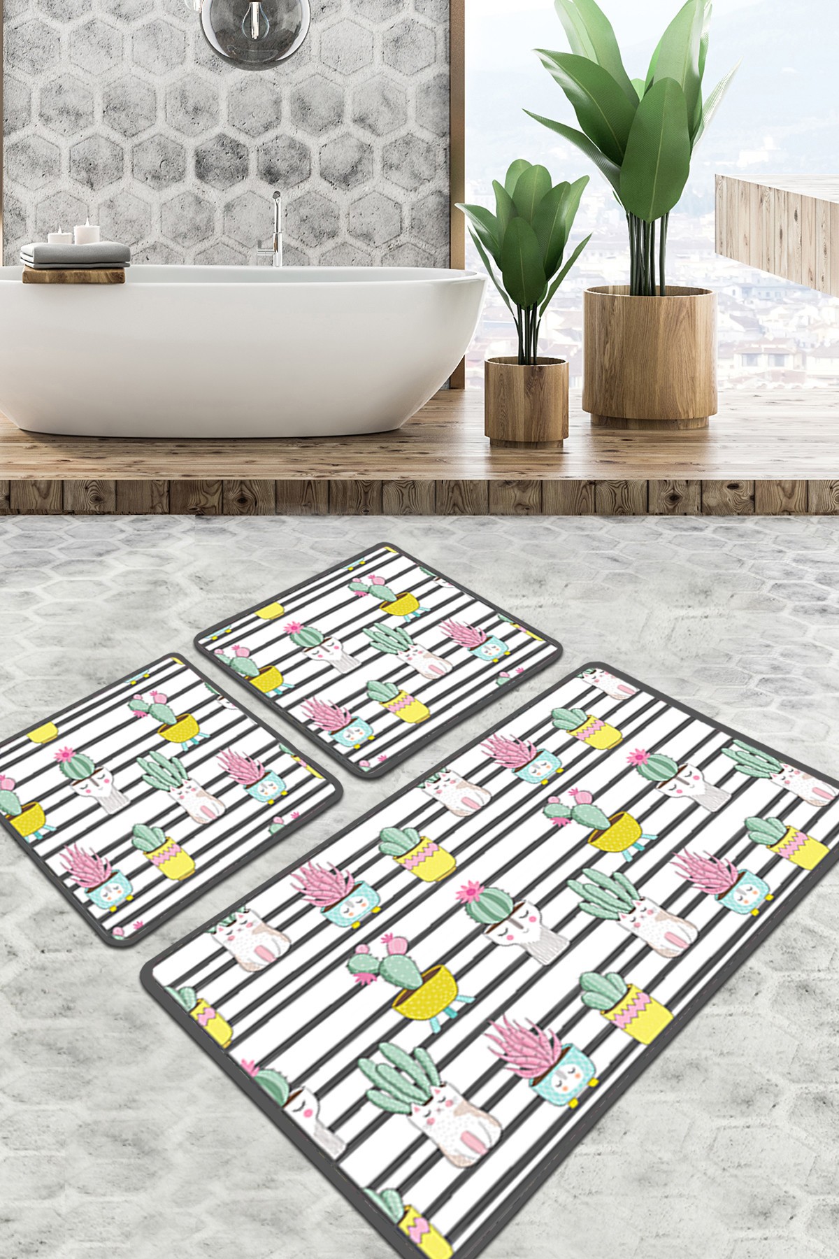 L'essentiel Maison Set 2 prostirke za kupatilo Šareni