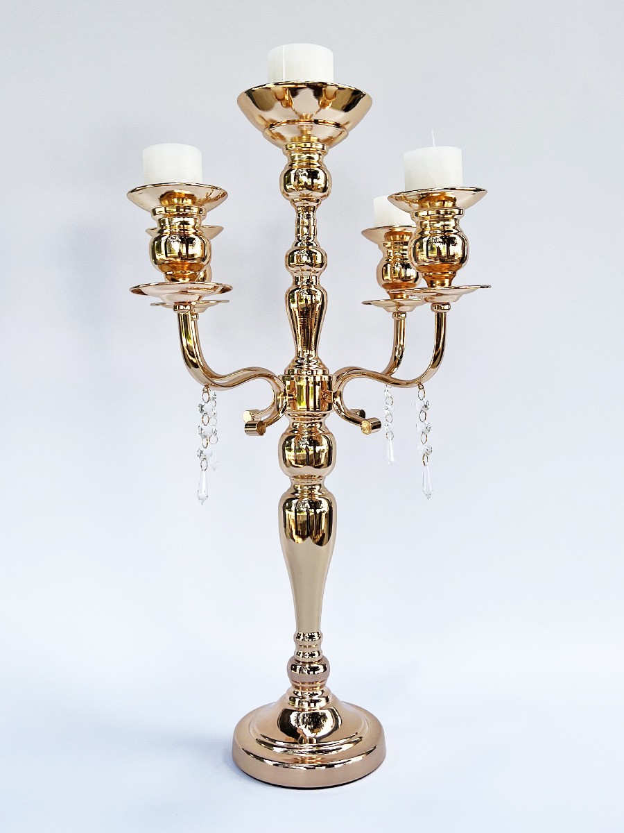 MAISON ADORABLE Svećnjak za 5 sveća 67 cm, Zlatni