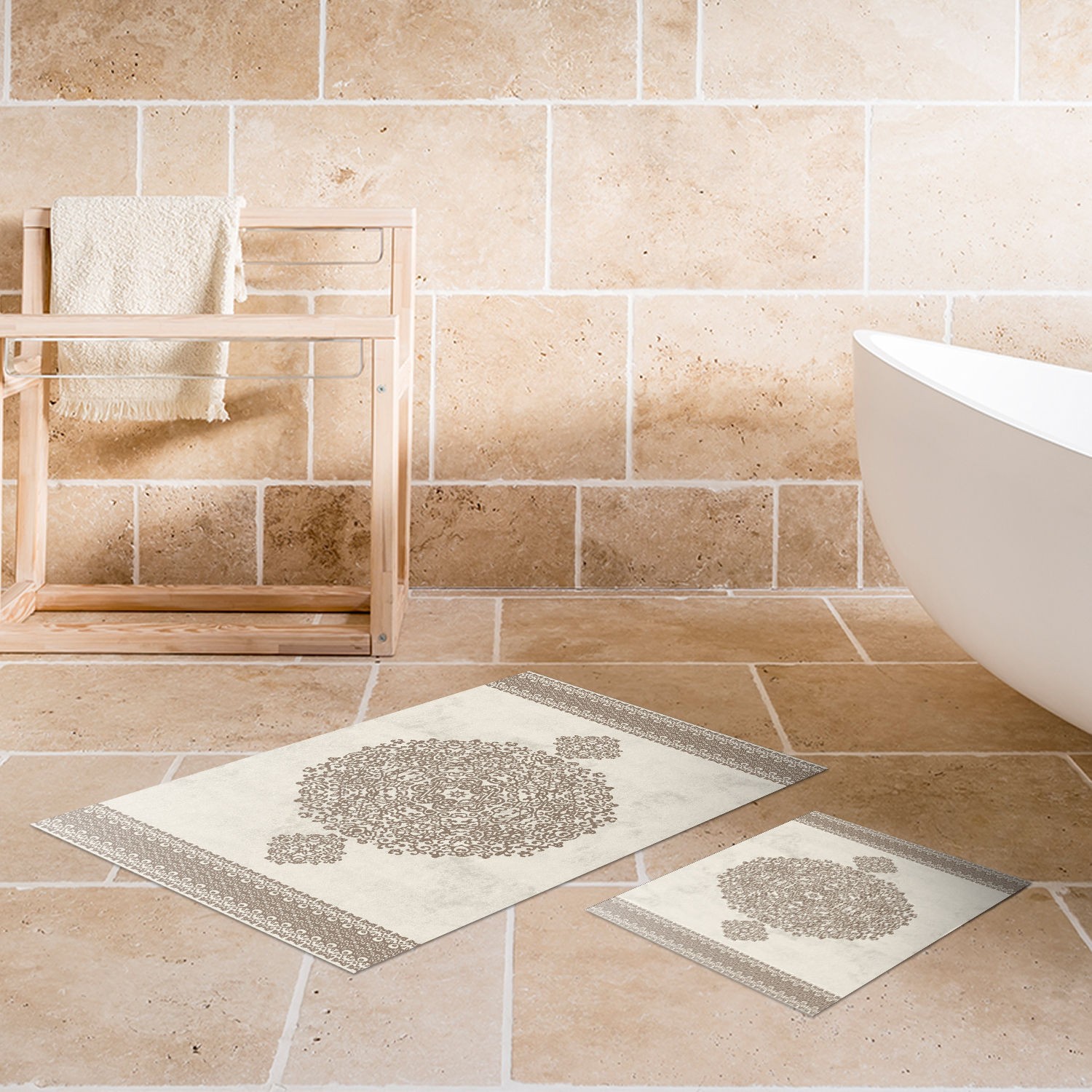 L'essentiel Maison Set 2 prostirke za kupatilo Braon