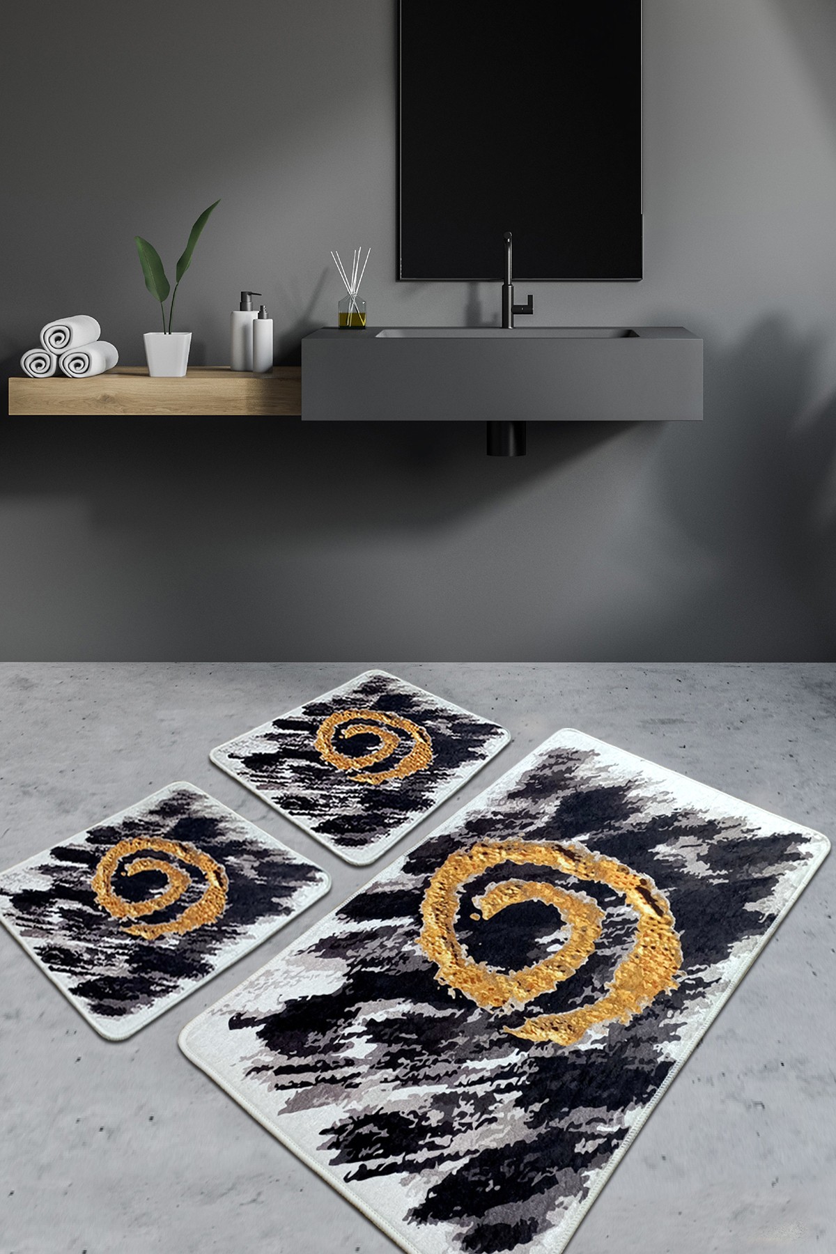 L'essentiel Maison Set 3 prostirke za kupatilo Šareni