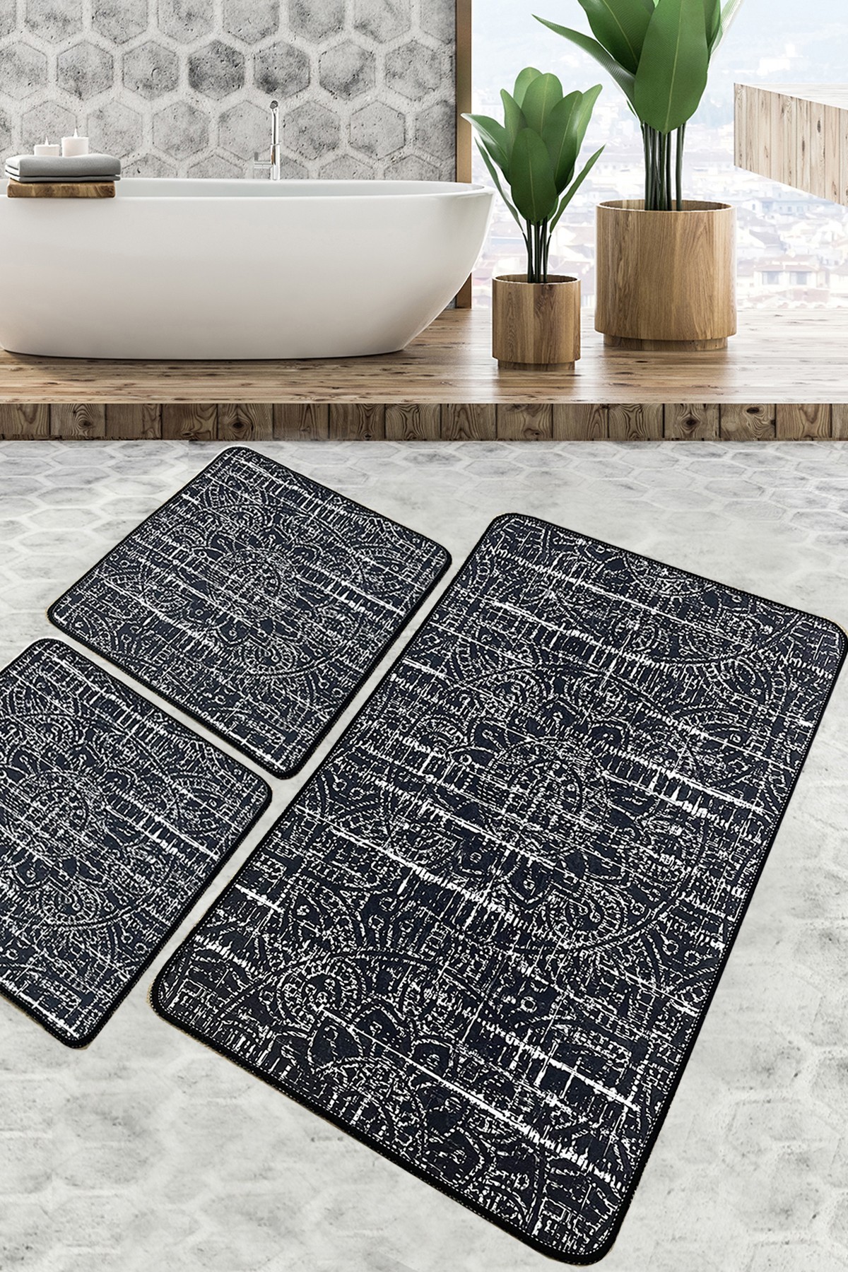 L'essentiel Maison Set 3 prostirke za kupatilo Šareni