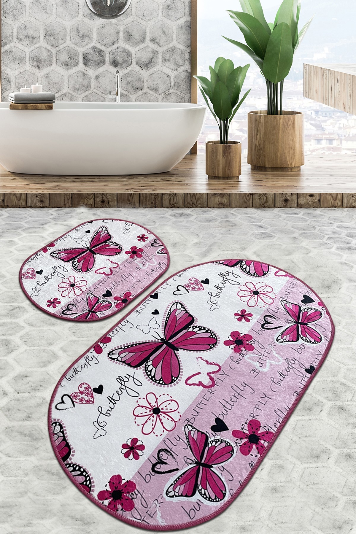 L'essentiel Maison Set 2 prostirke za kupatilo Šareni