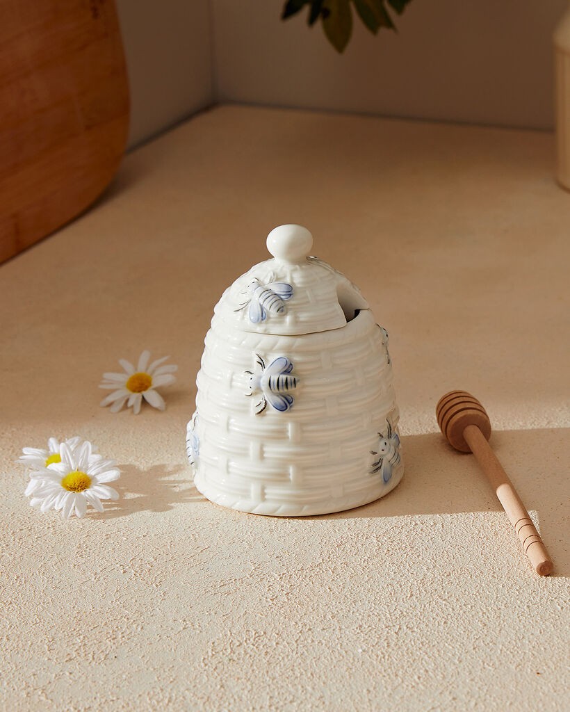 Madame Coco Posuda za med Rusty, 9.4x9.4x12.2cm, Bela