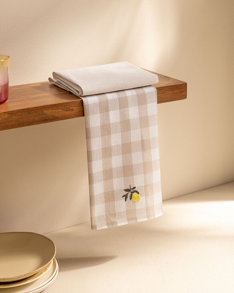 Madame Coco Kuhinjska krpa CITRON, 2 komada, 40x60cm, Belo-bež