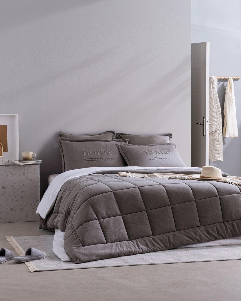 Madame Coco Komplet posteljina sa prekrivačem Bobigny Supersoft, 155x215cmcm, Antracit