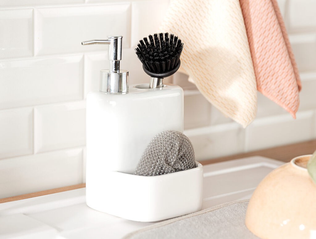 Madame Coco Dispenser za losion sa četkom Andre, 12x11x20cm, Beli