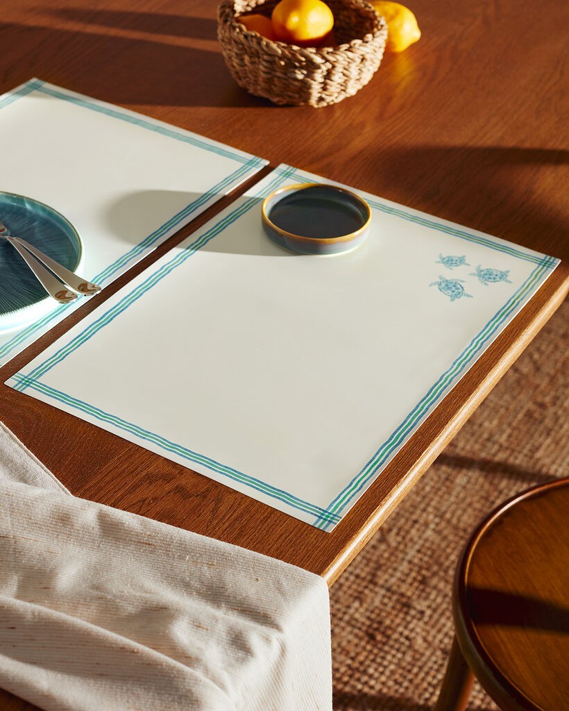 Madame Coco Podmetač za sto Tortues, 42x29cm, Belo-plavi