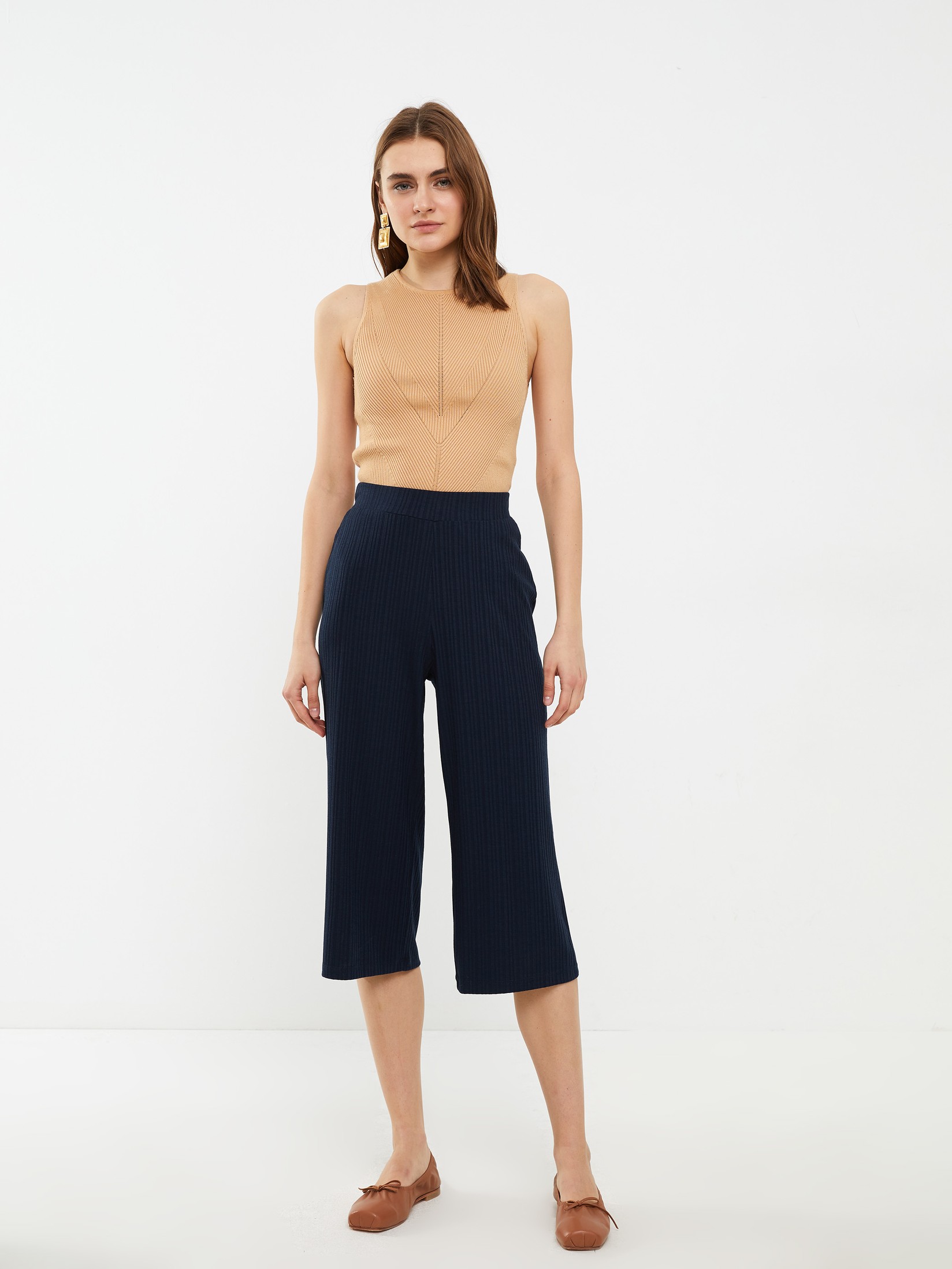 LC Waikiki Ženske Kapri pantalone S2FC21Z8-JEU, Teget