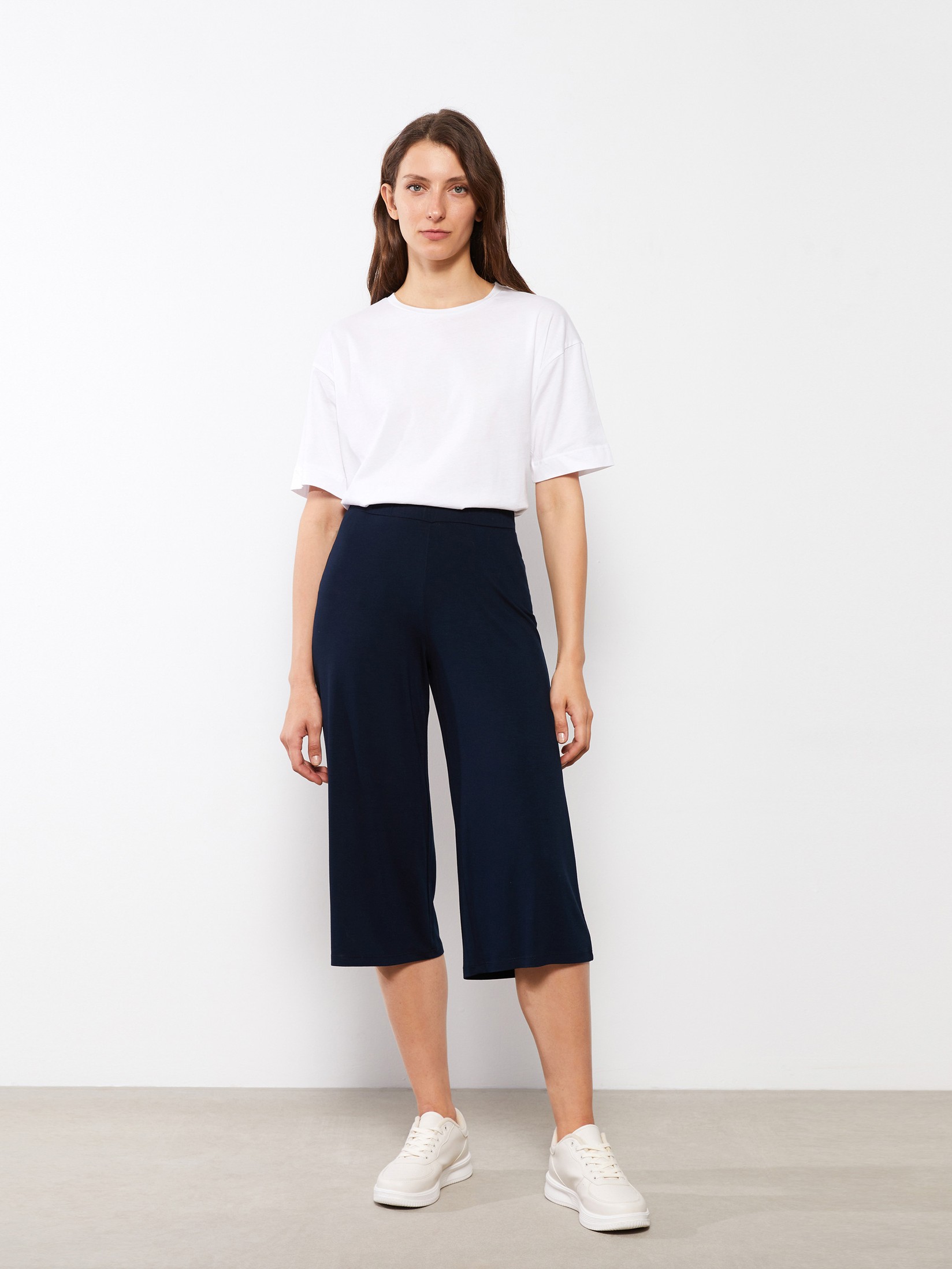 LC Waikiki Ženske Kapri pantalone S2FC20Z8-E1J, Teget