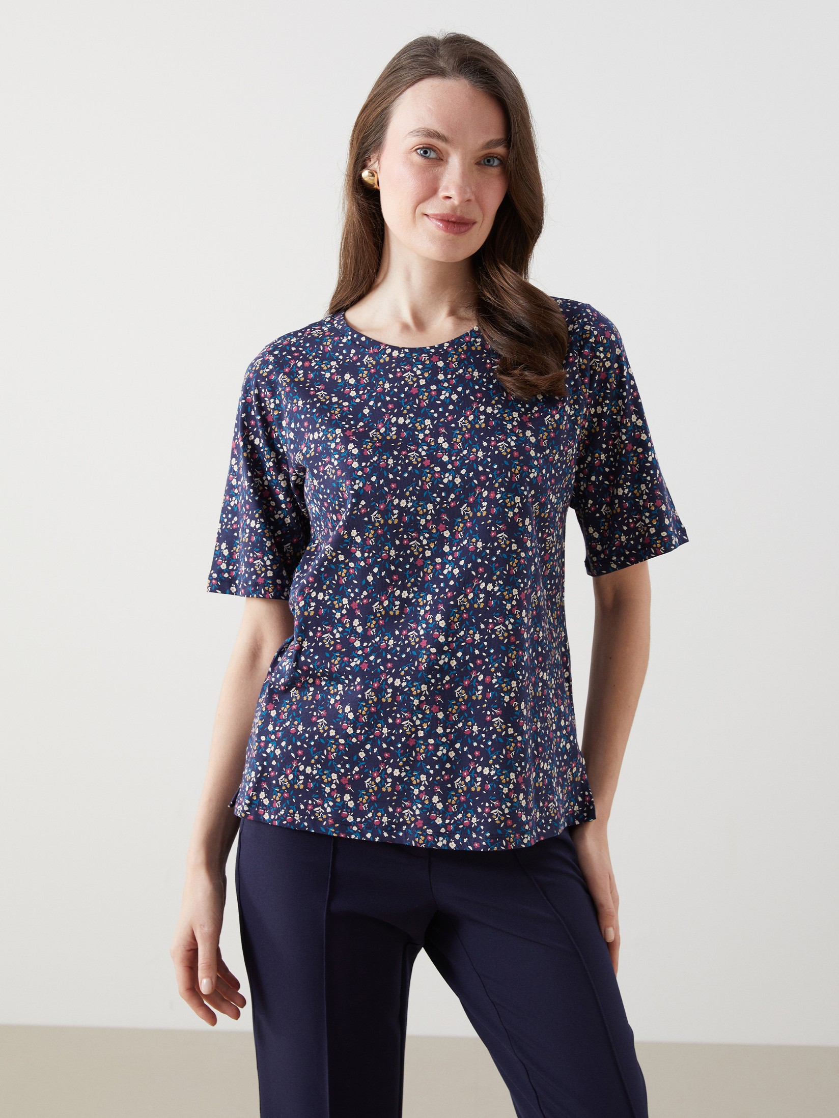 LC Waikiki Ženska majica S59179Z8-LSJ, Teget