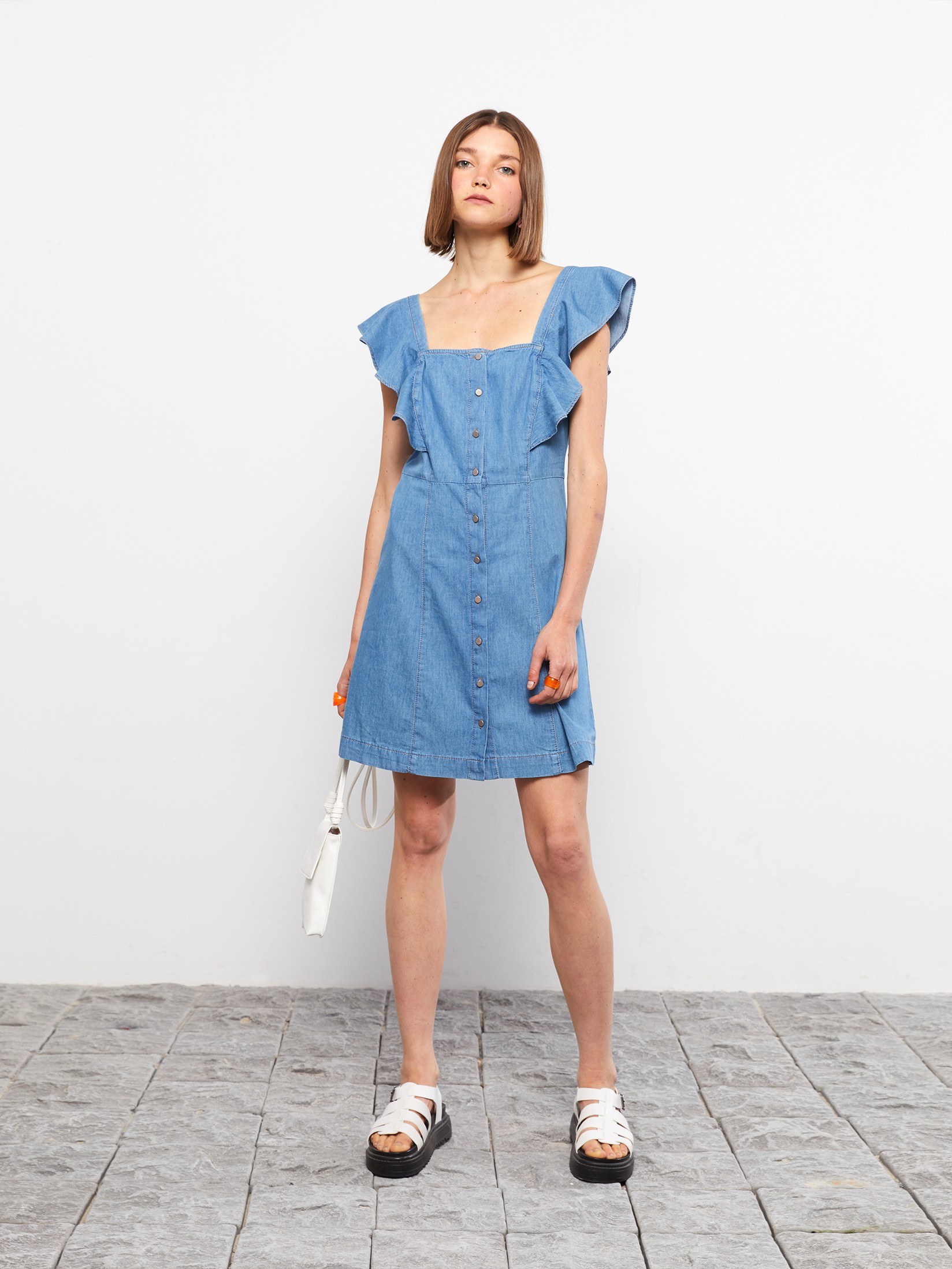 LC Waikiki Ženska teksas haljina S2IU14Z8-311, Plava