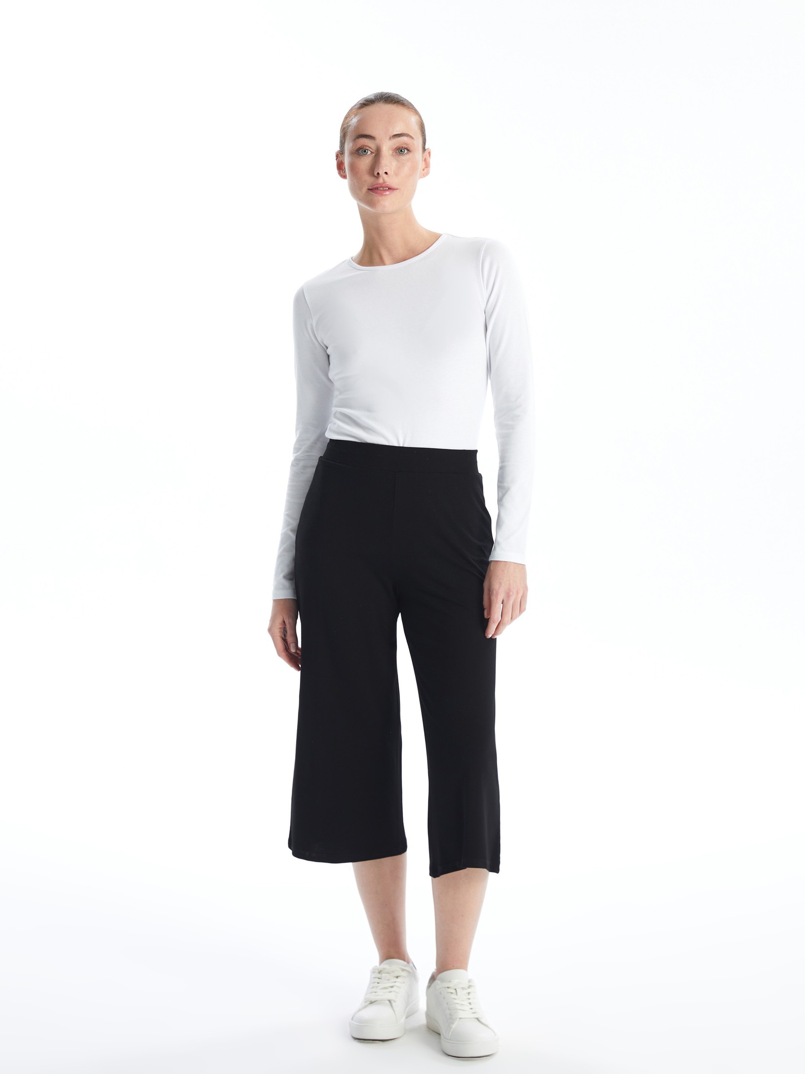 LC Waikiki Ženske Kapri pantalone S4IM92Z8-CVL, Crne