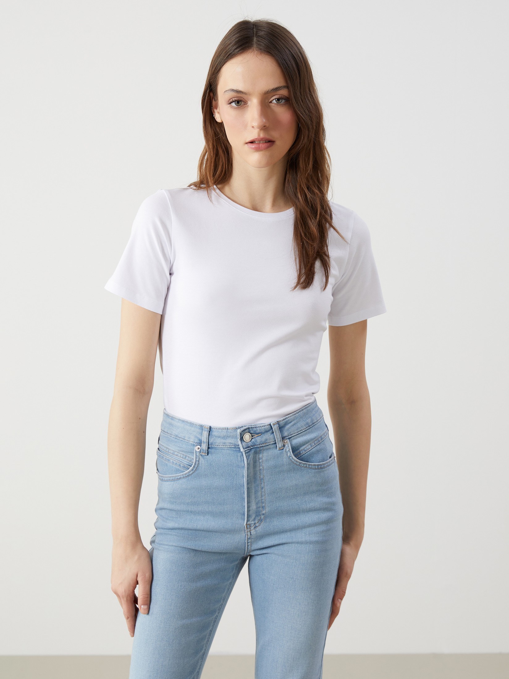 LC Waikiki Ženska majica S58227Z8-R9J, Krem