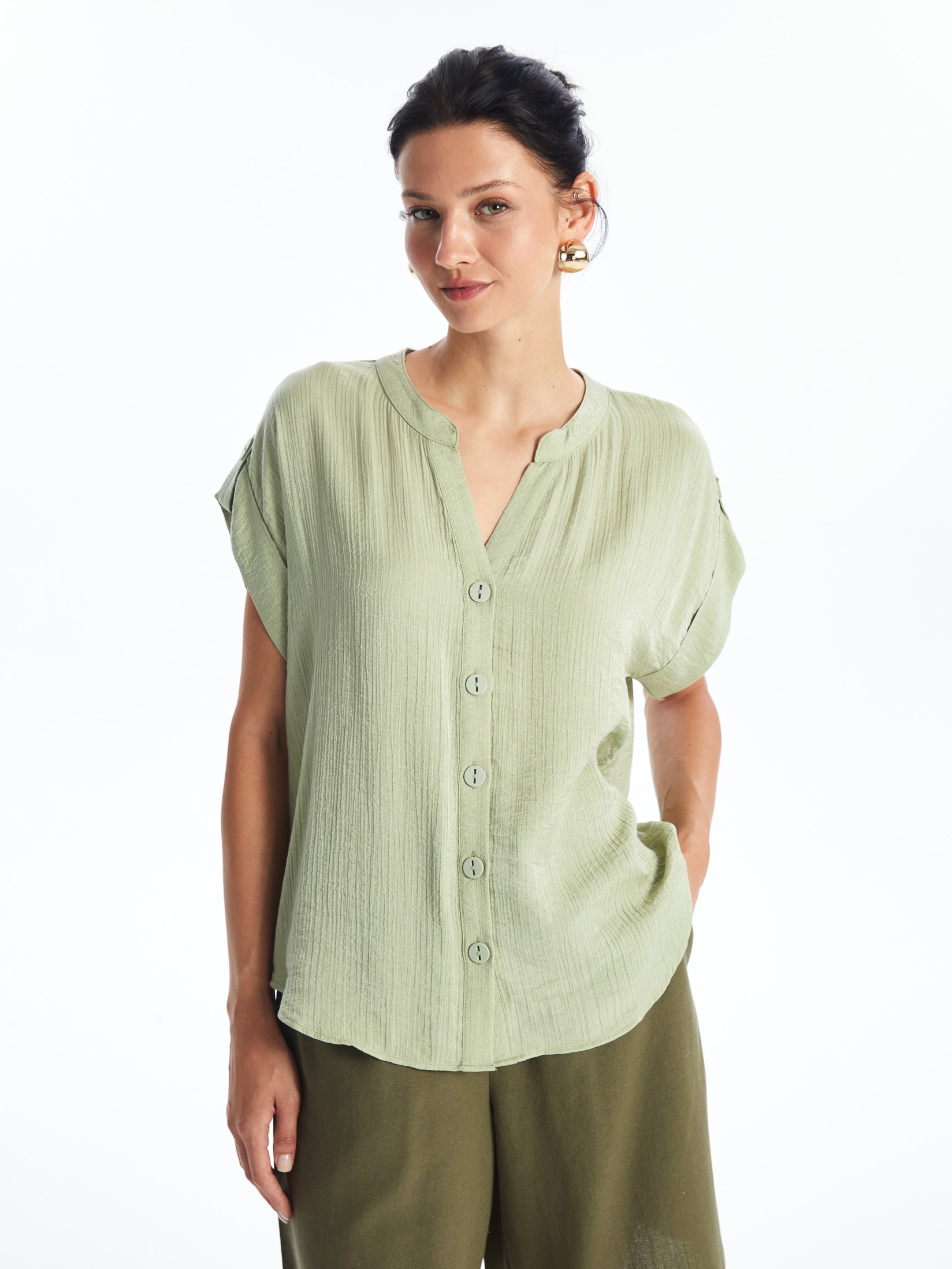 LC Waikiki Ženska košulja S4O736Z8-YM5, Zelena