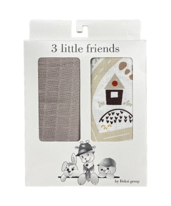 Tri drugara Tetra pelene, 80 x 80 cm, 2 komada,  Bež