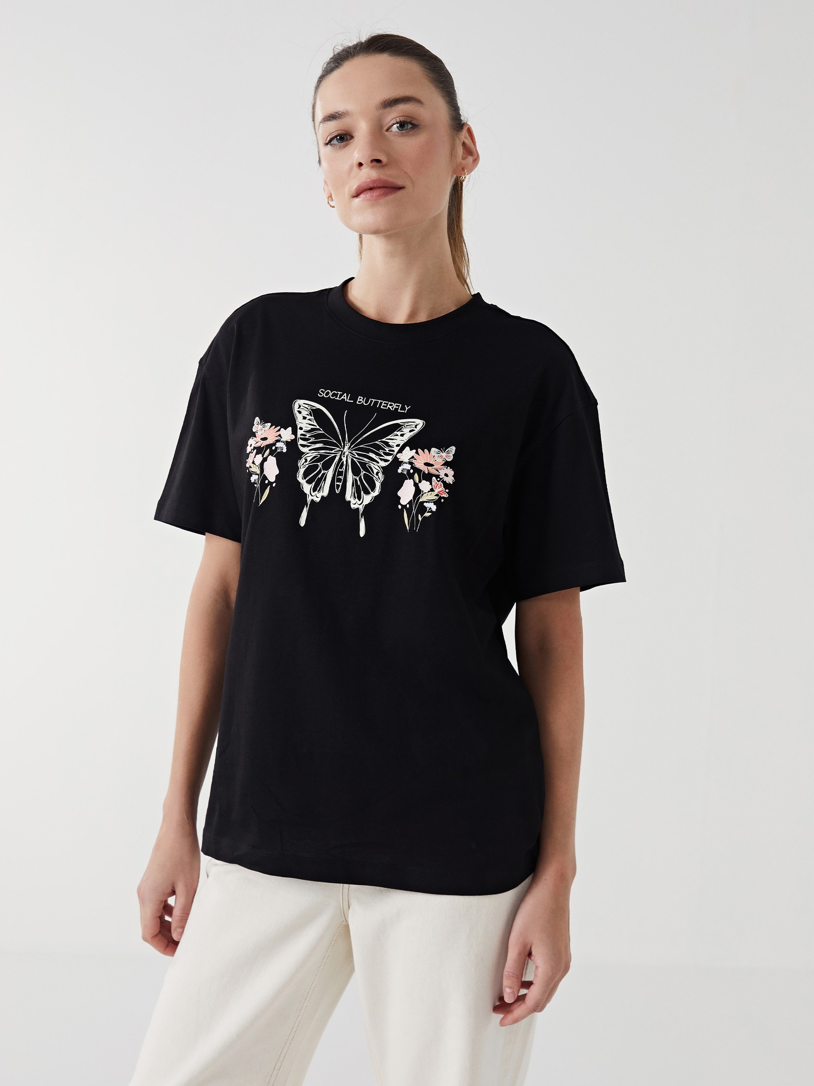 LC Waikiki Ženska majica S56033Z8-CVL, Crna