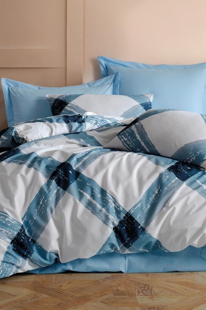 L'essentiel Maison Komplet posteljina Andri, 195x220 cm, Bela-Plava