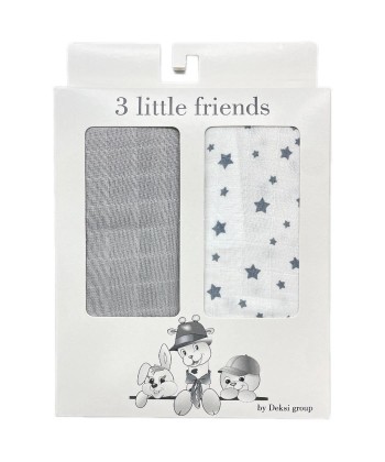 Tri drugara Tetra pelene, 80 x 80 cm, 2 komada, Sive