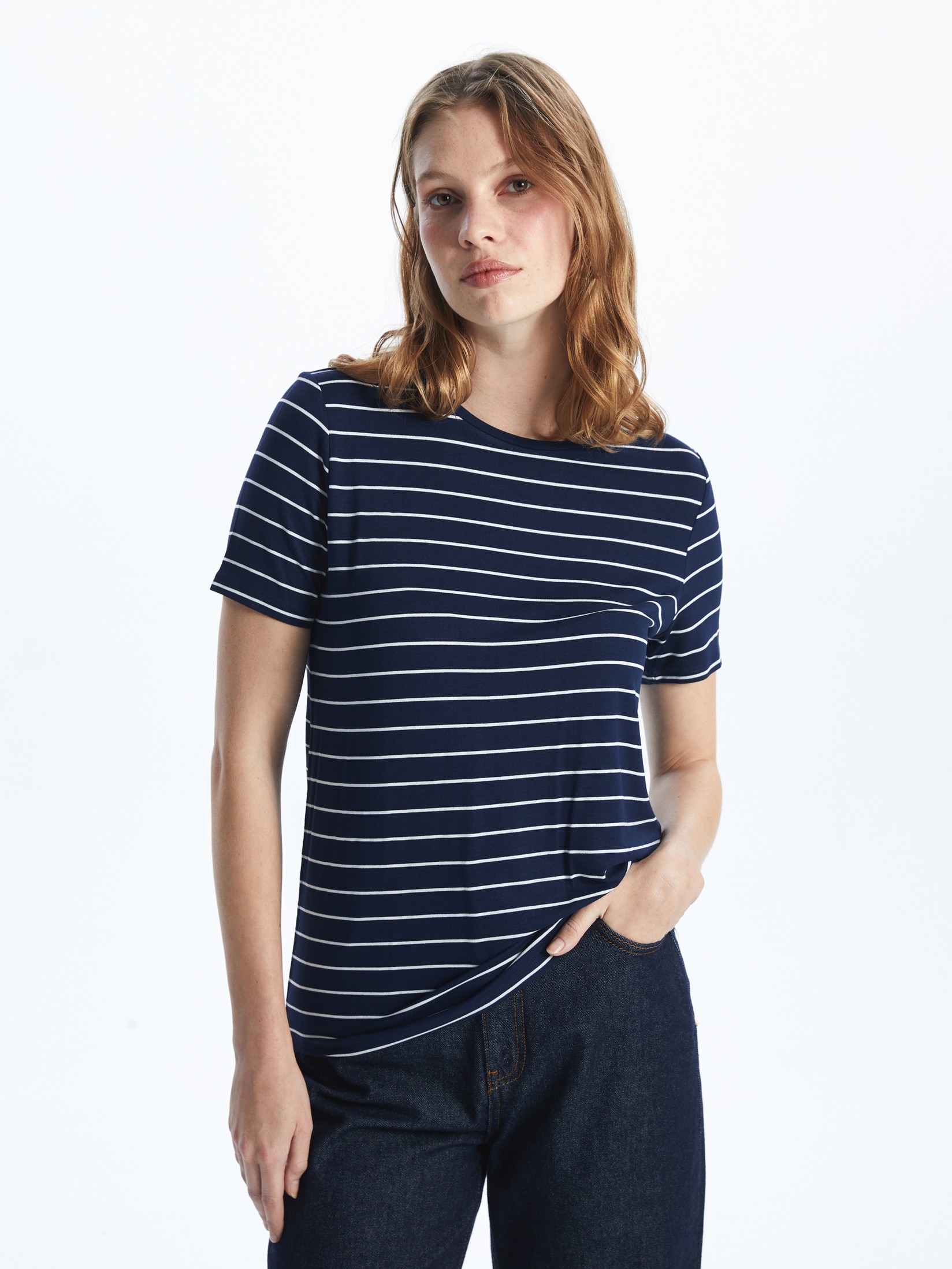 LC Waikiki Ženska majica S5AT96Z8-LGS, Teget