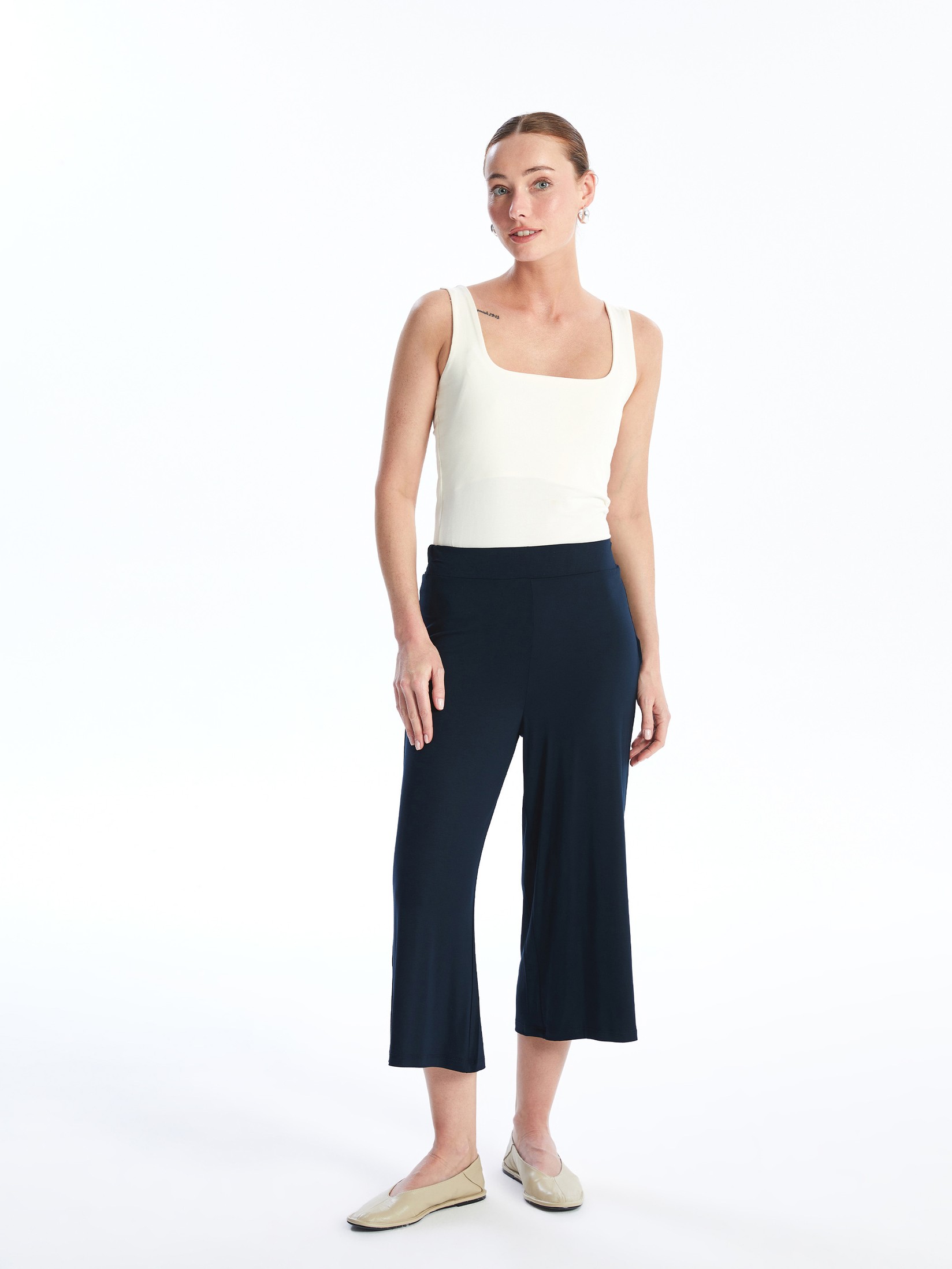 LC Waikiki Ženske Kapri pantalone S4IM92Z8-E1J, Teget