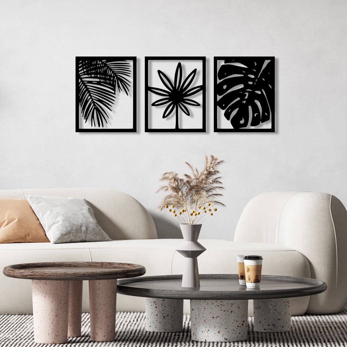 Wallity Zidna dekoracija Mutena, 131x50 cm, 1.2mm, Crna