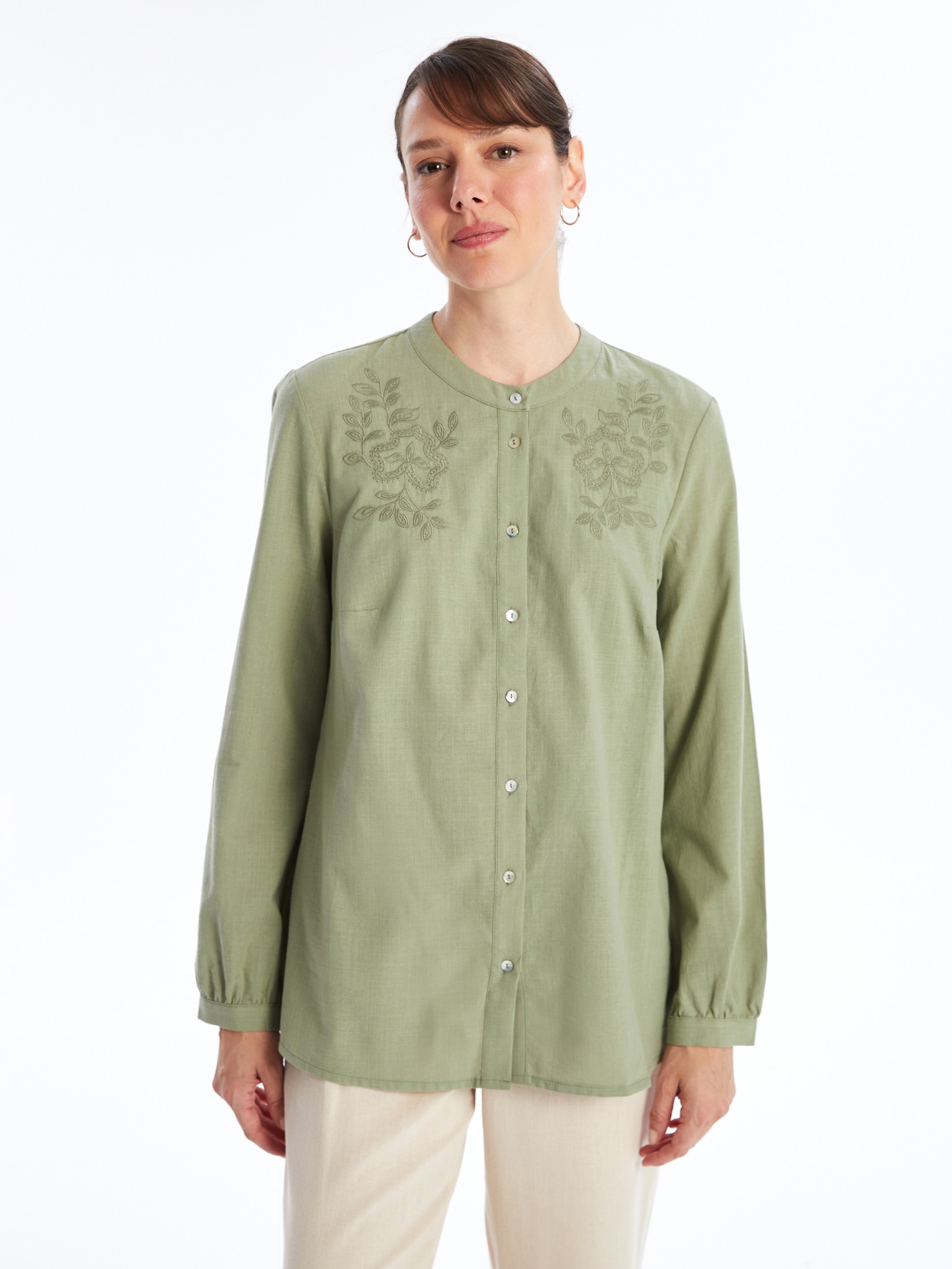 LC Waikiki Ženska košulja S4NF41Z8-FJY, Zelena