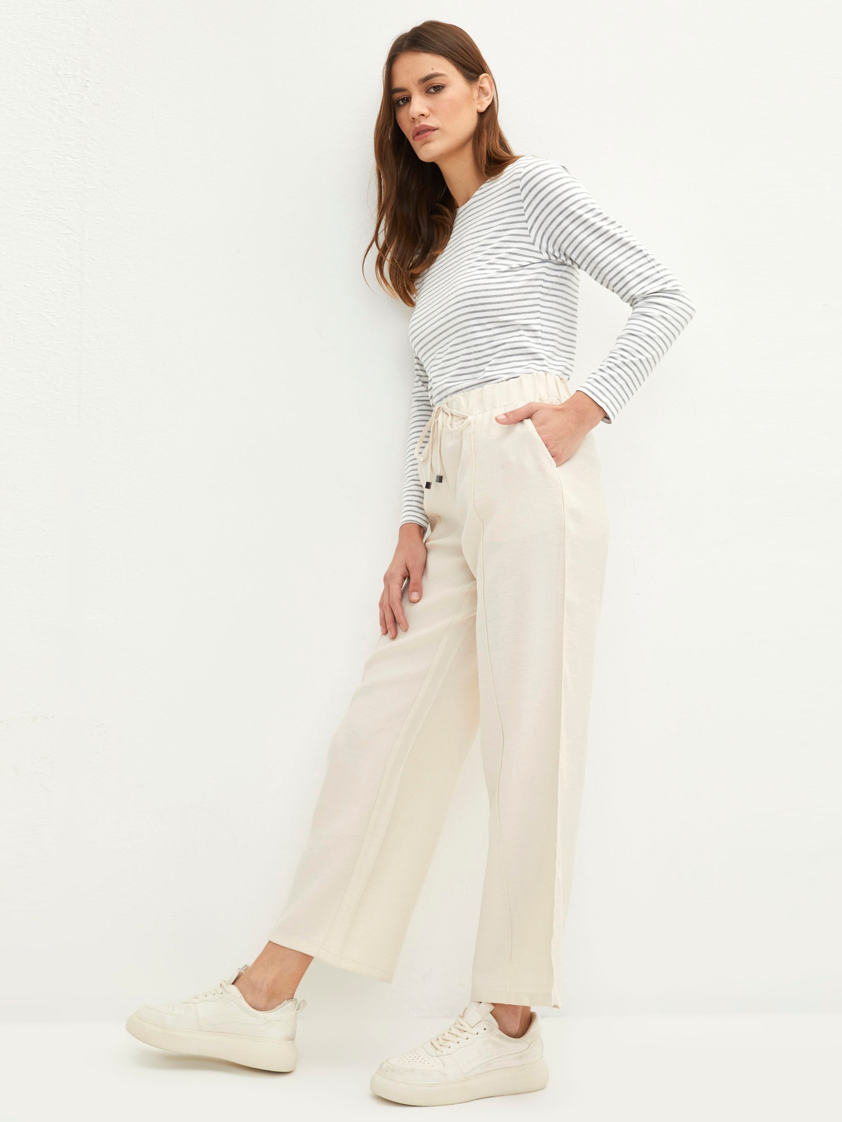 LC Waikiki Ženske pantalone S27490Z8-RQB, Bež