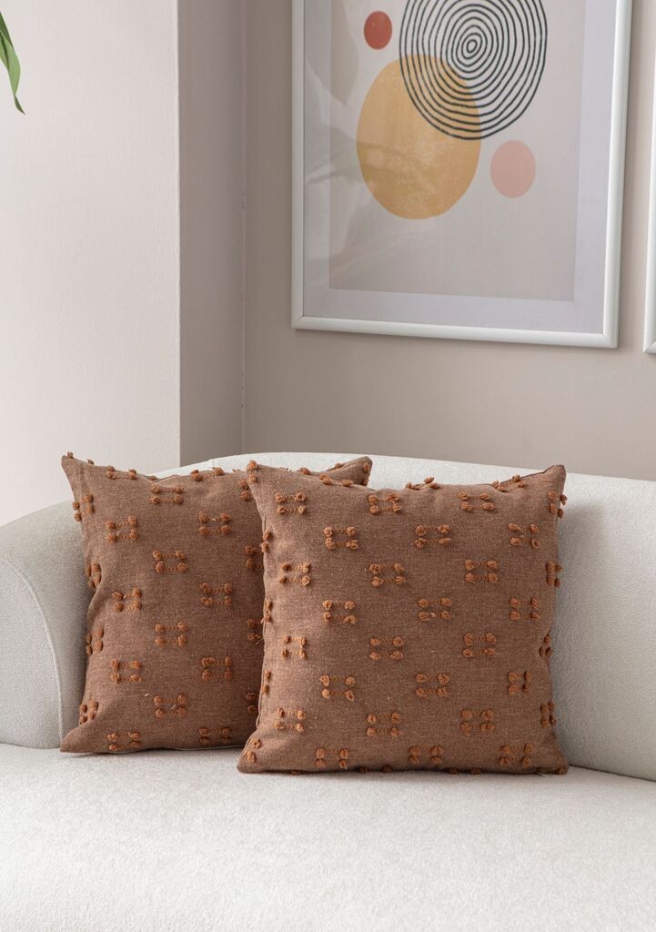 Aberto Design Set dekorativnih jastučnica Tuffet, 43x43 cm, 2 komada, Braon