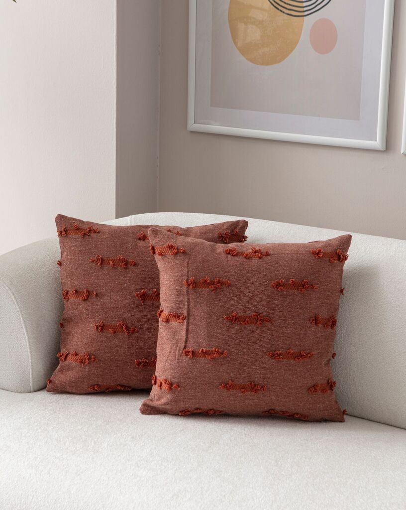 Aberto Design Set dekorativnih jastučnica Tuffet, 43x43 cm, 2 komada, Terakota