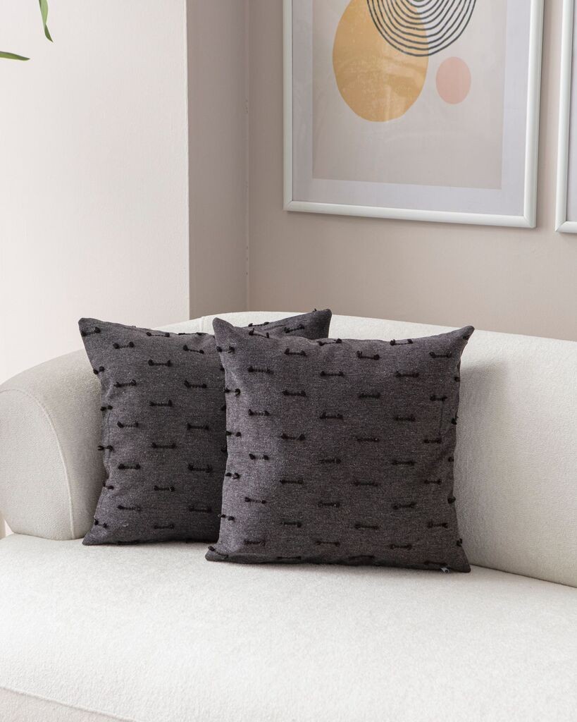 Aberto Design Set dekorativnih jastučnica Tuffet, 43x43 cm, 2 komada, Crna