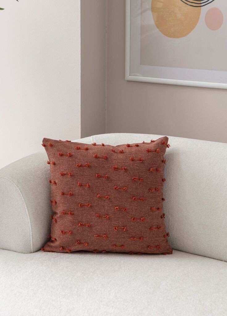 Aberto Design Dekorativna jastučnica Tuffet, 43x43 cm, Terakota