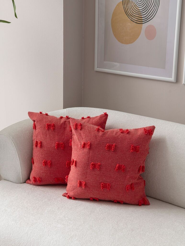 Aberto Design Set dekorativnih jastučnica Tuffet, 43x43 cm, 2 komada, Crvena