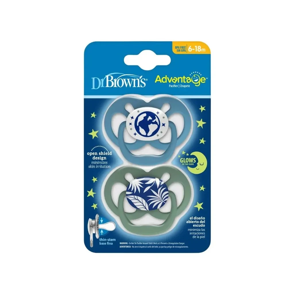 Dr Brown’s  Varalica za bebe, Svetleća, Plava, 2 komada