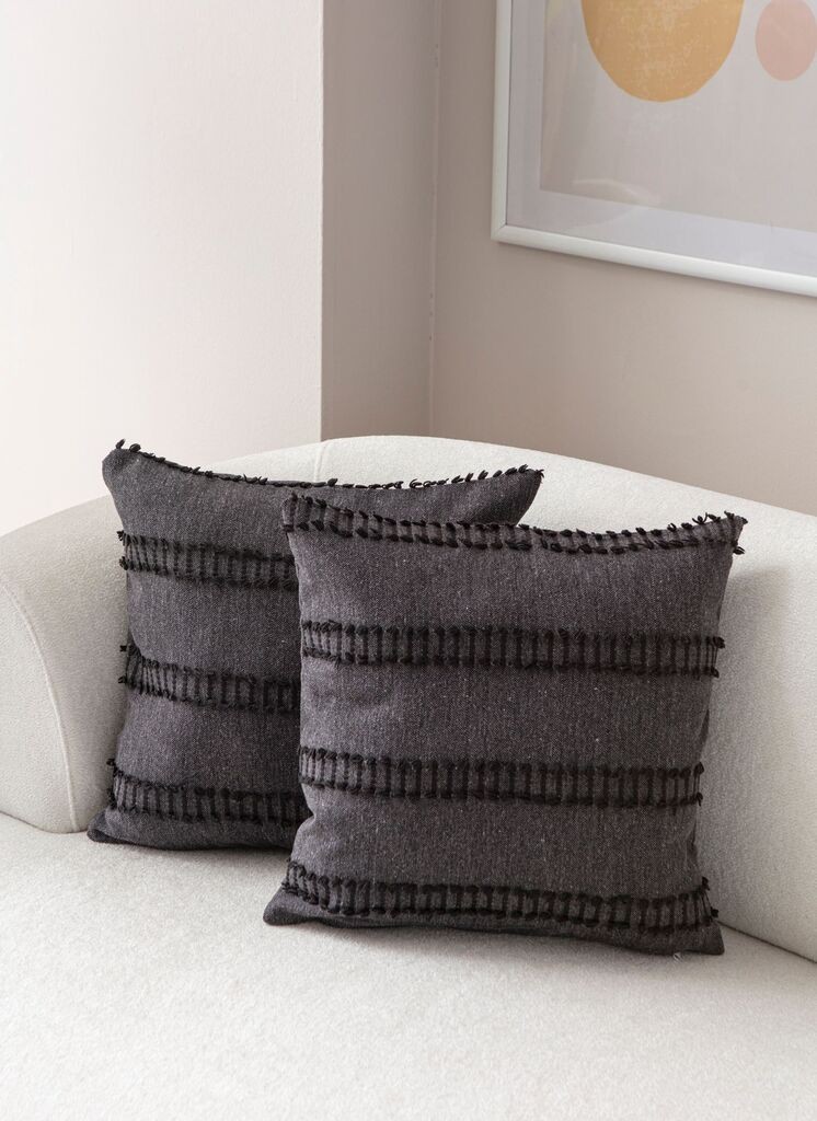 Aberto Design Set dekorativnih jastučnica Tuffet, 43x43 cm, 2 komada, Crna