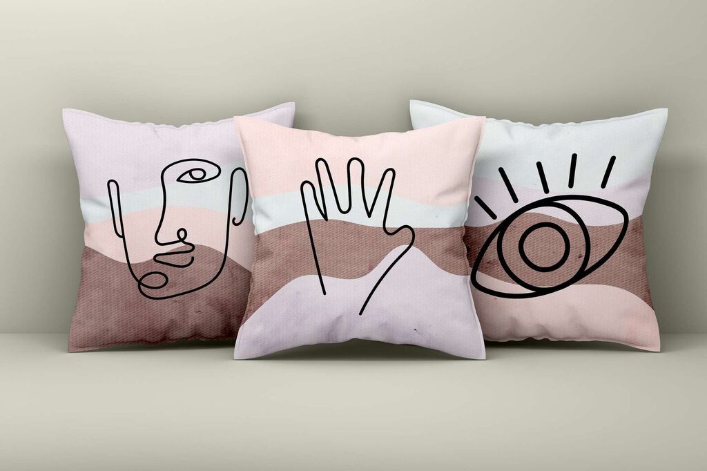 Aberto Design Set dekorativnih jastučnica Asr_plw25-5, 43x43 cm, 3 komada, Šarena