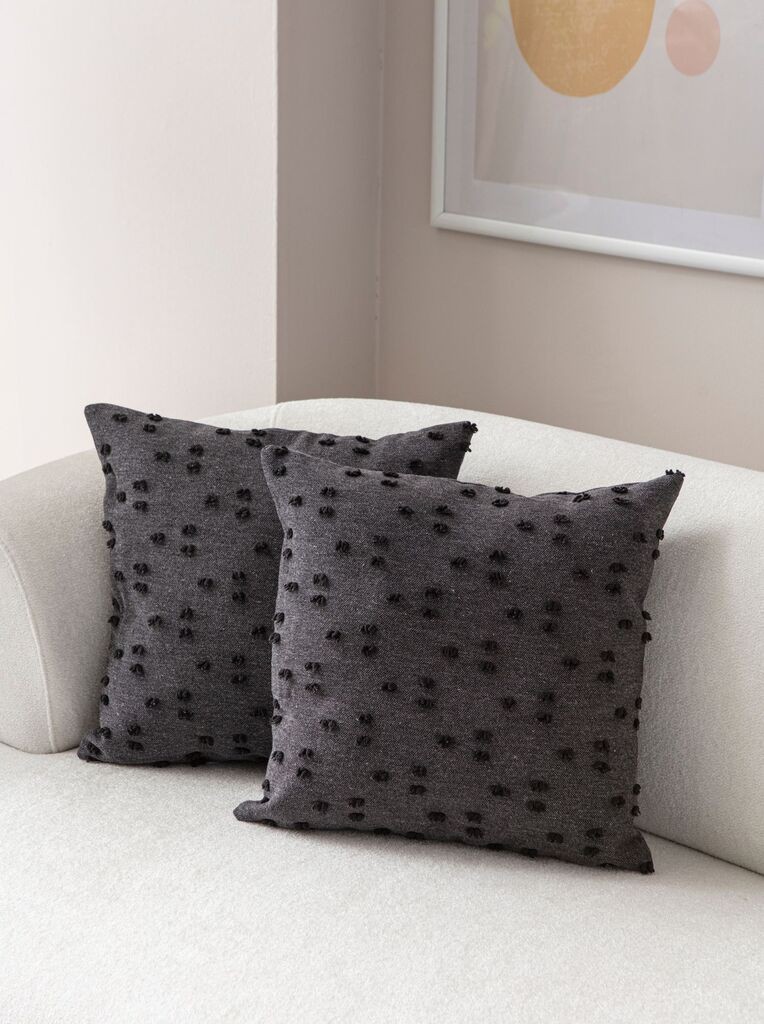 Aberto Design Set dekorativnih jastučnica Tuffet, 43x43 cm, 2 komada, Crna