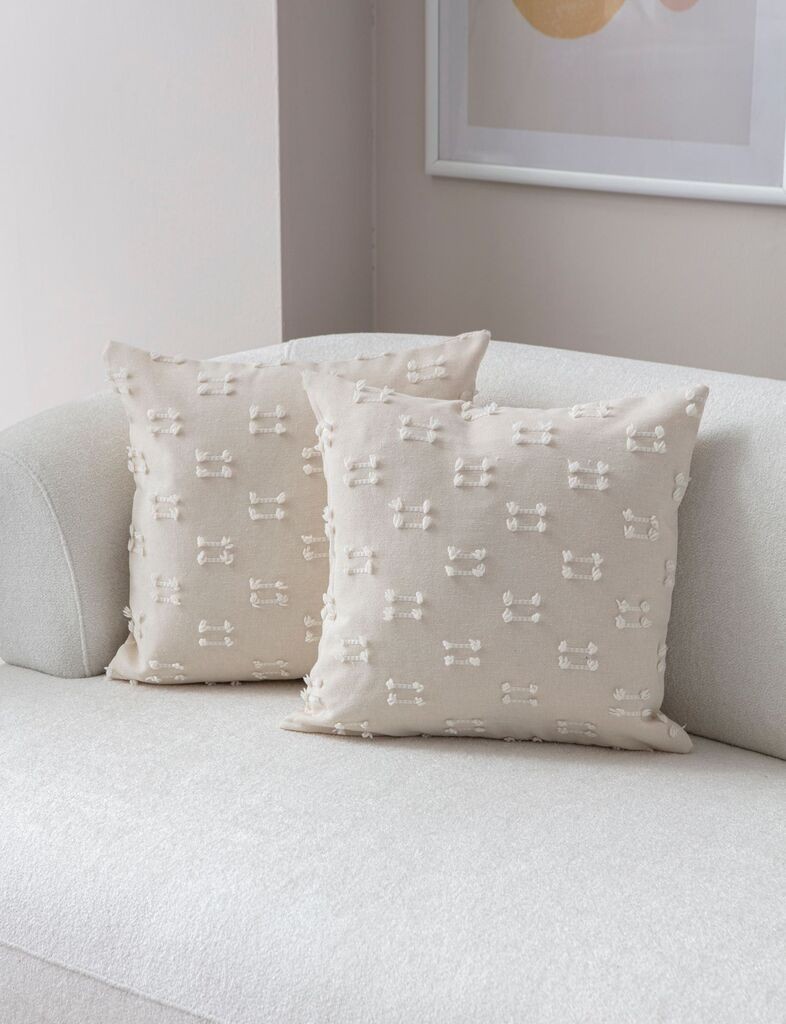 Aberto Design Set dekorativnih jastučnica Tuffet, 43x43 cm, 2 komada, Krem