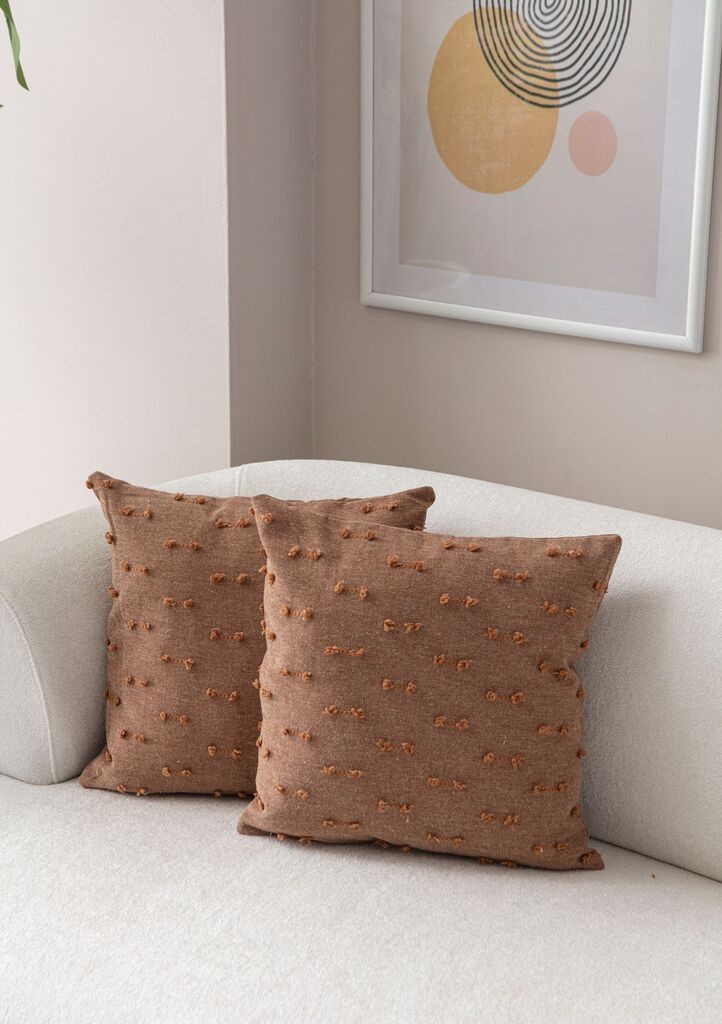 Aberto Design Set dekorativnih jastučnica Tuffet, 43x43 cm, 2 komada, Braon