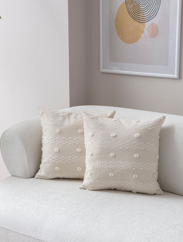 Aberto Design Set dekorativnih jastučnica Tuffet, 43x43 cm, 2 komada, Krem