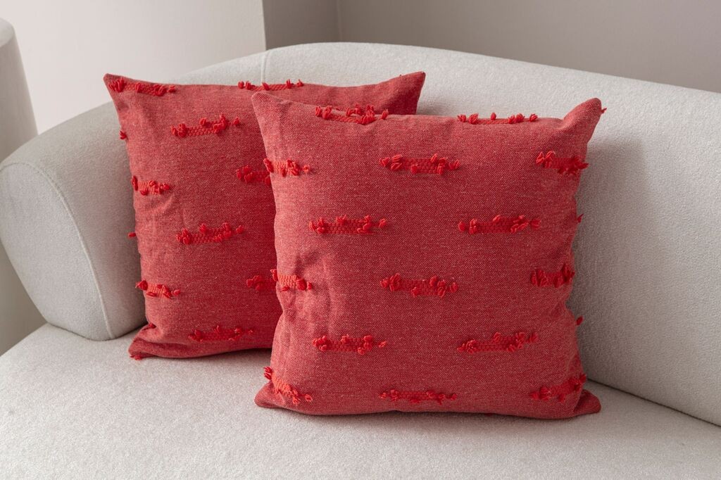 Aberto Design Set dekorativnih jastučnica Tuffet, 43x43 cm, 2 komada, Crvena
