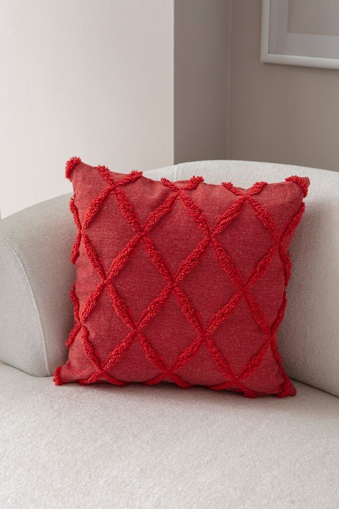 Aberto Design Dekorativna jastučnica Tuffet, 43x43 cm, Crvena